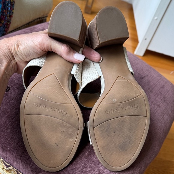 Franco Sarto Cream Textured Sandals - Picture 3 of 8